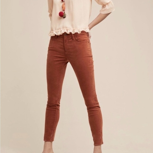 Pilcro Anthropologie Velvet Thin Stretch Skinny Cords Size 27/4 - Picture 13 of 13